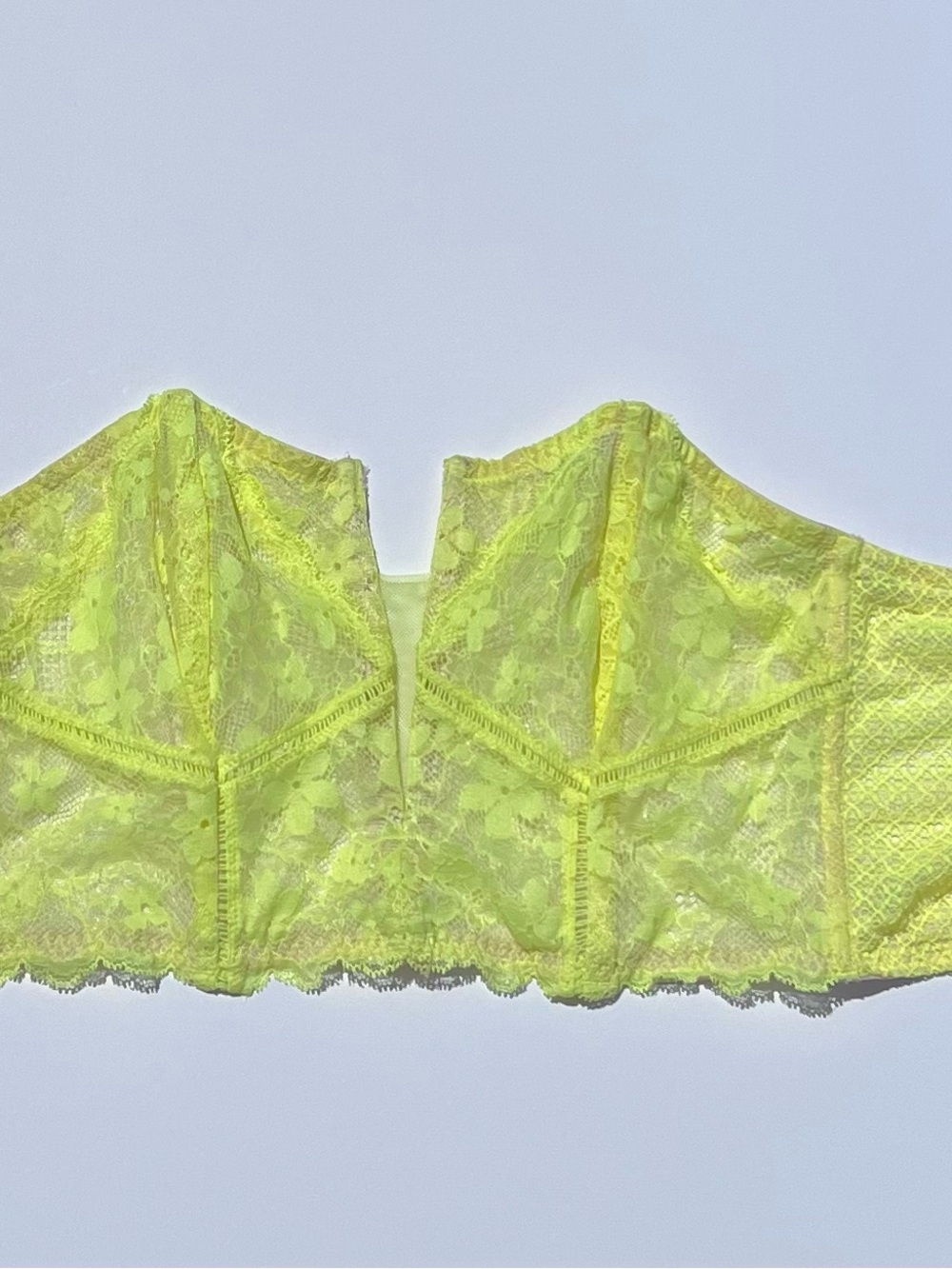 Victoria’s Secret Neon Yellow Lace Bustier Top - Women's Intimates